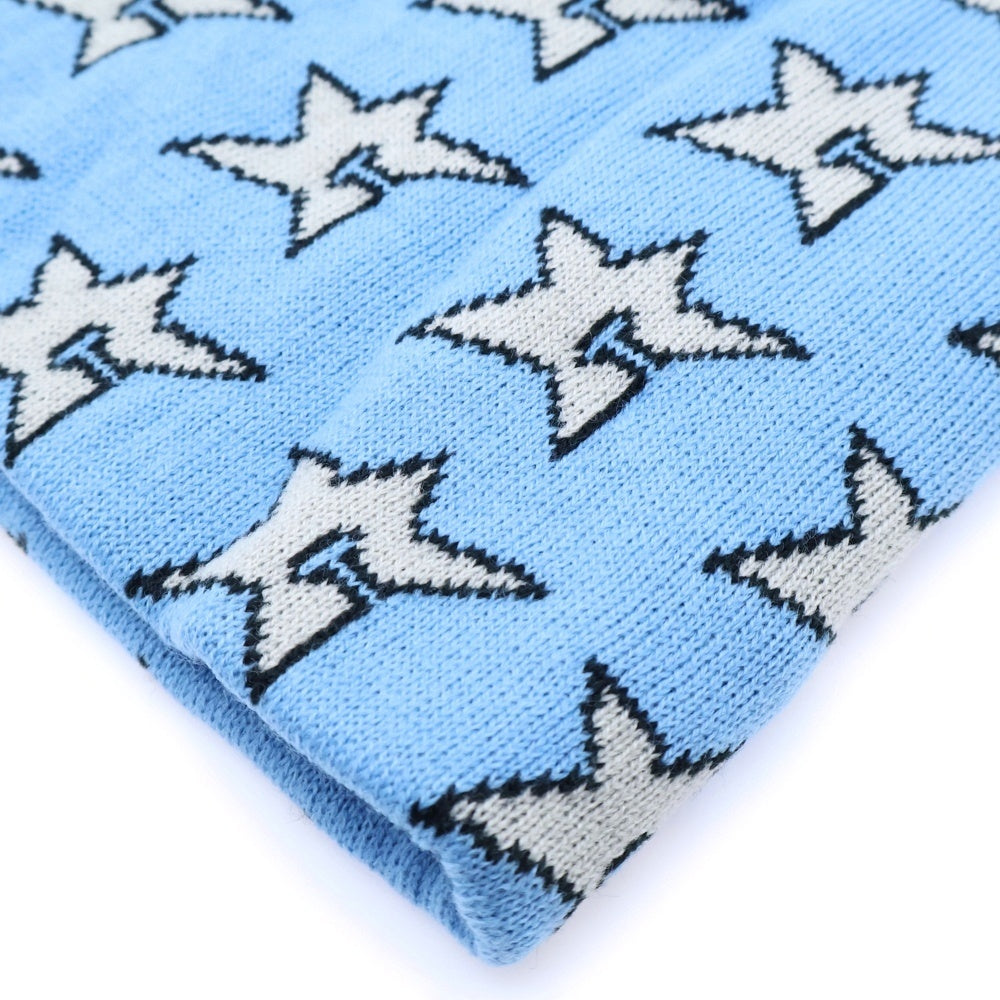 NO BRAND(ノーブランド) CARPET COMPANY C-Star Beanie カーペットカンパニー スター総柄ビーニー ニットキャップ 帽子 ブルー