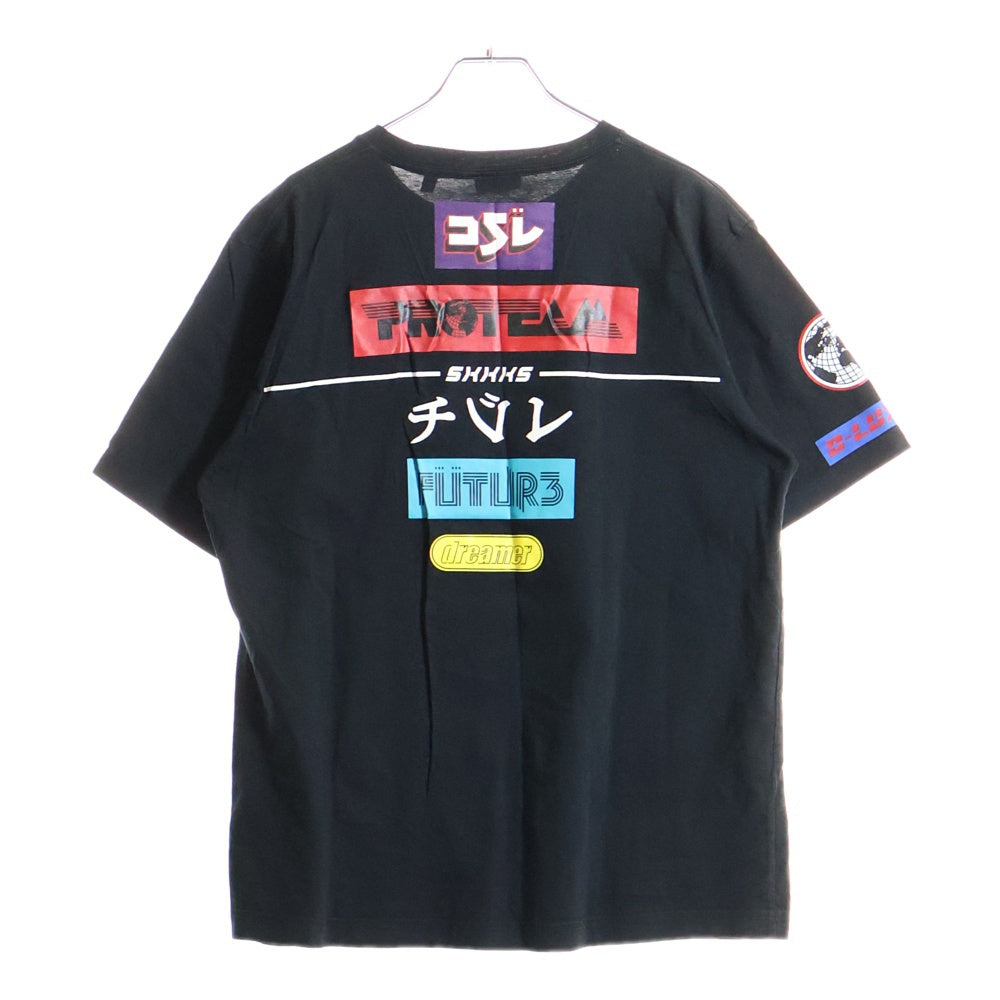 DIESEL(ディーゼル) レーシングロゴ プリント 半袖Tシャツ カットソー ブラック