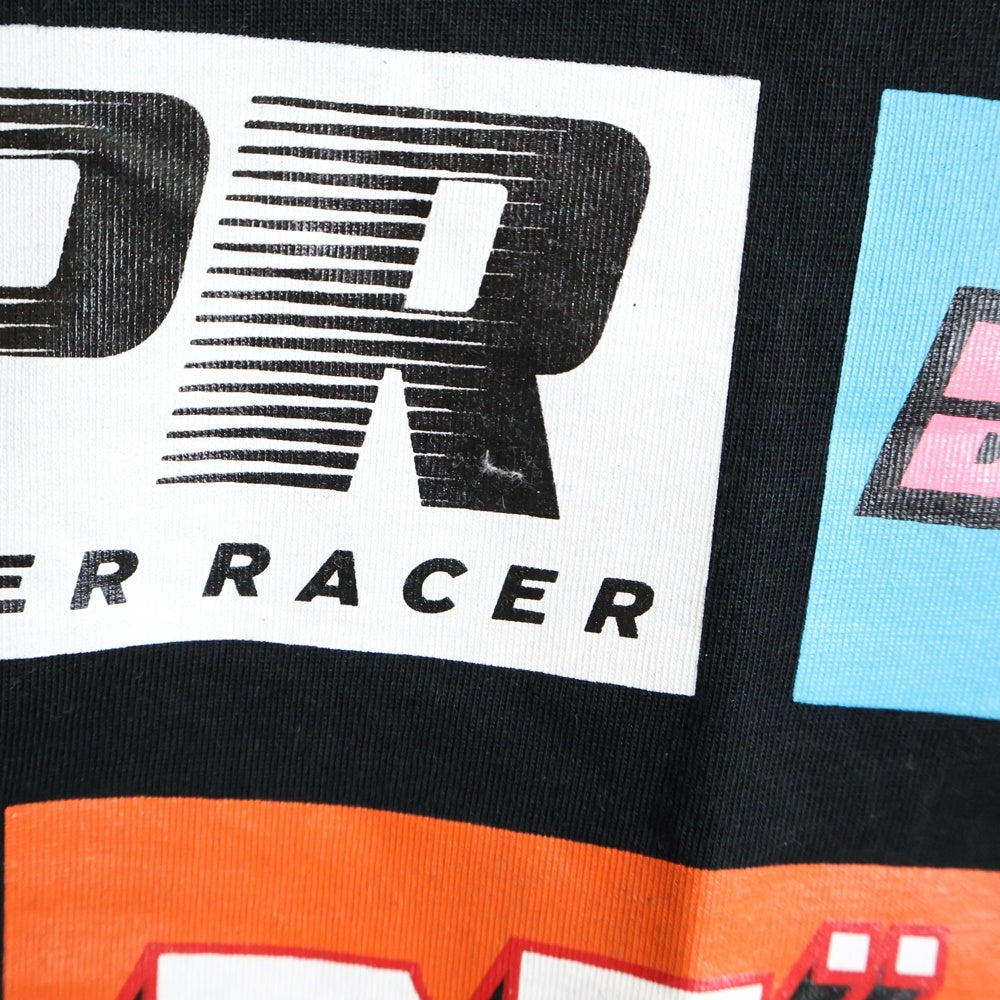 DIESEL(ディーゼル) レーシングロゴ プリント 半袖Tシャツ カットソー ブラック