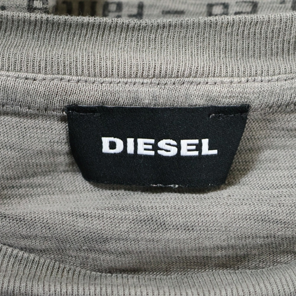 DIESEL(ディーゼル) BRAVE on Tour フロント プリント 半袖Tシャツ カットソー グレー