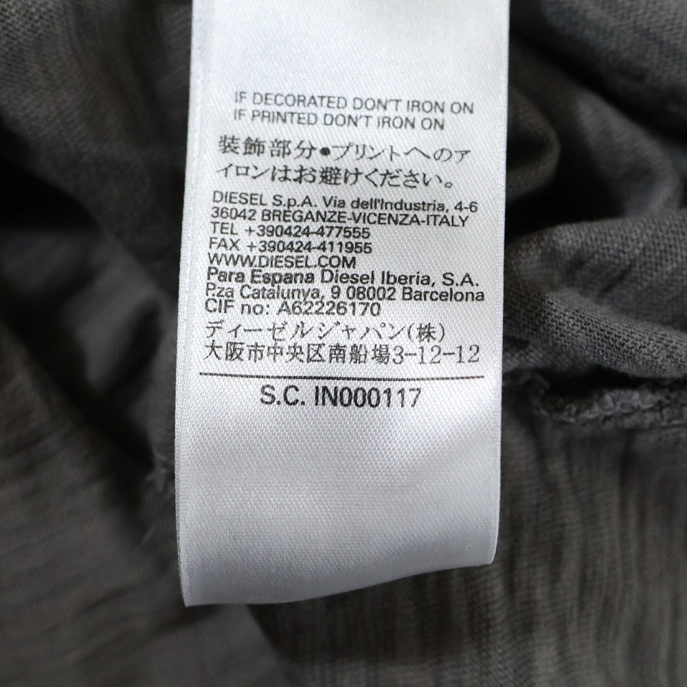 DIESEL(ディーゼル) BRAVE on Tour フロント プリント 半袖Tシャツ カットソー グレー