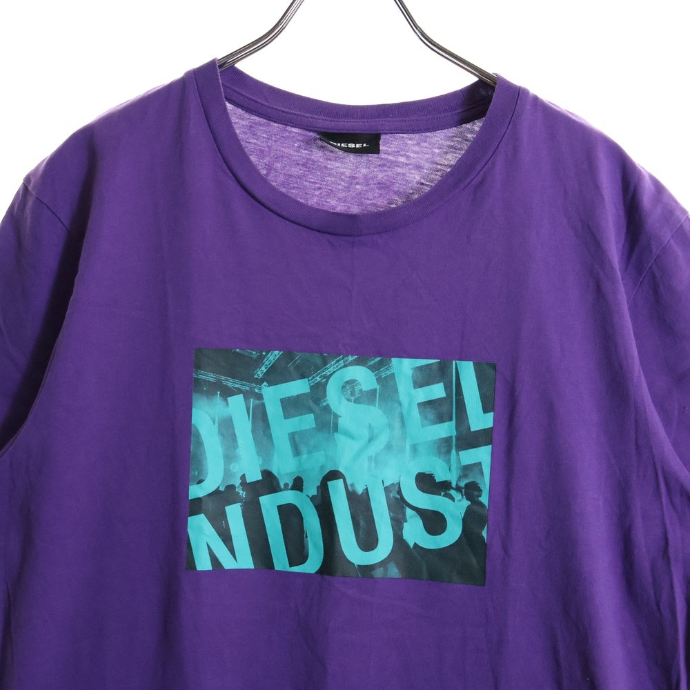 DIESEL(ディーゼル) フロント グラフィック プリント 半袖Tシャツ カットソー パープル