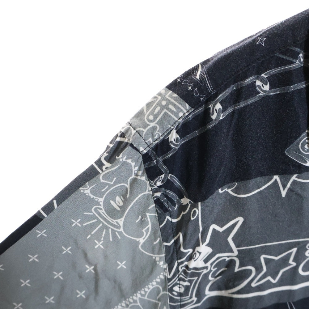 AAPE BY A BATHING APE(エーエイプバイアベイシングエイプ) ペイズリー 総柄 半袖シャツ ネイビー AAPSRM8405XXI