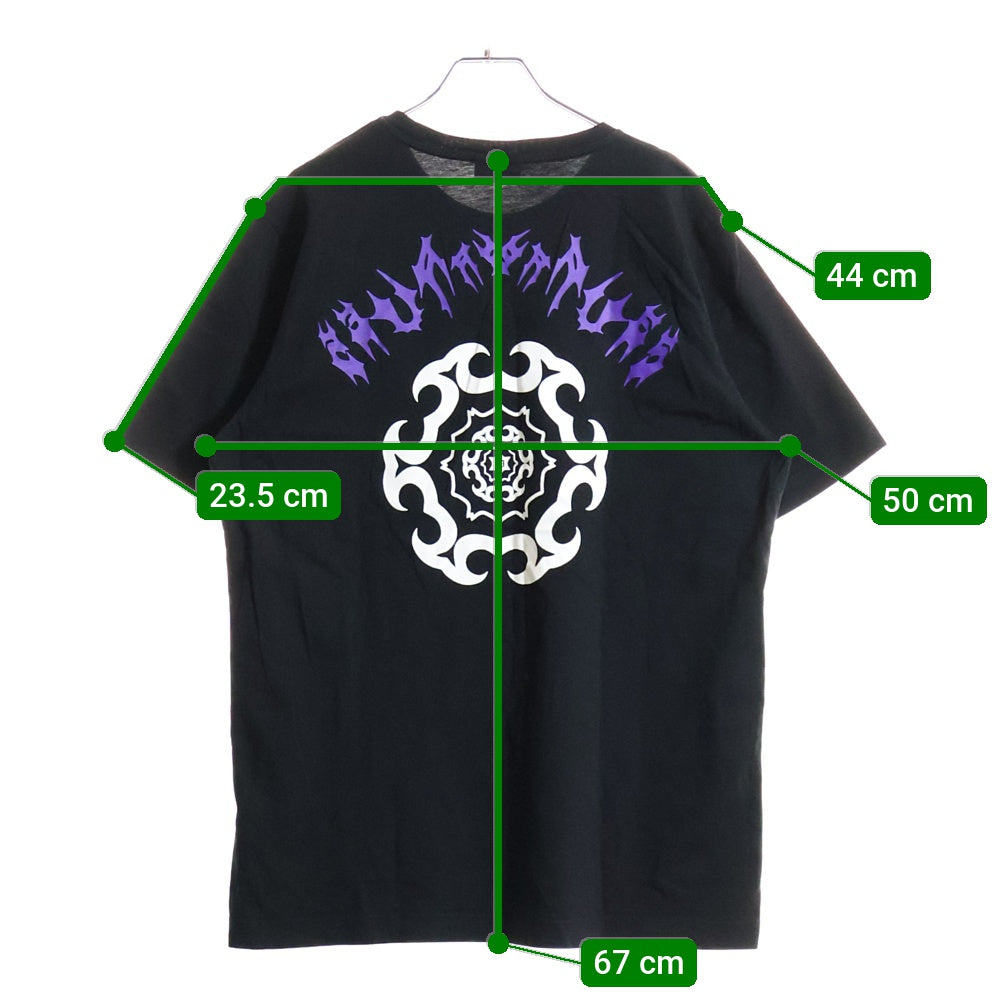 DIESEL(ディーゼル) ロゴ刺繍 バックプリント 半袖Tシャツ カットソー ブラック