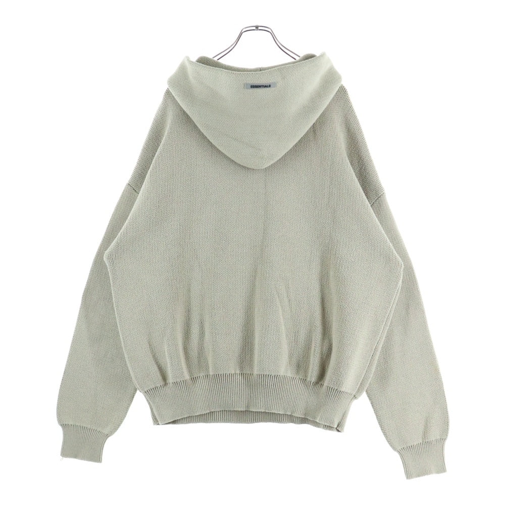 ESSENTIALS FEAR OF GOD(エッセンシャル フィアオブゴッド) フロントロゴ プルオーバー ニットパーカー フーディ ベージュ