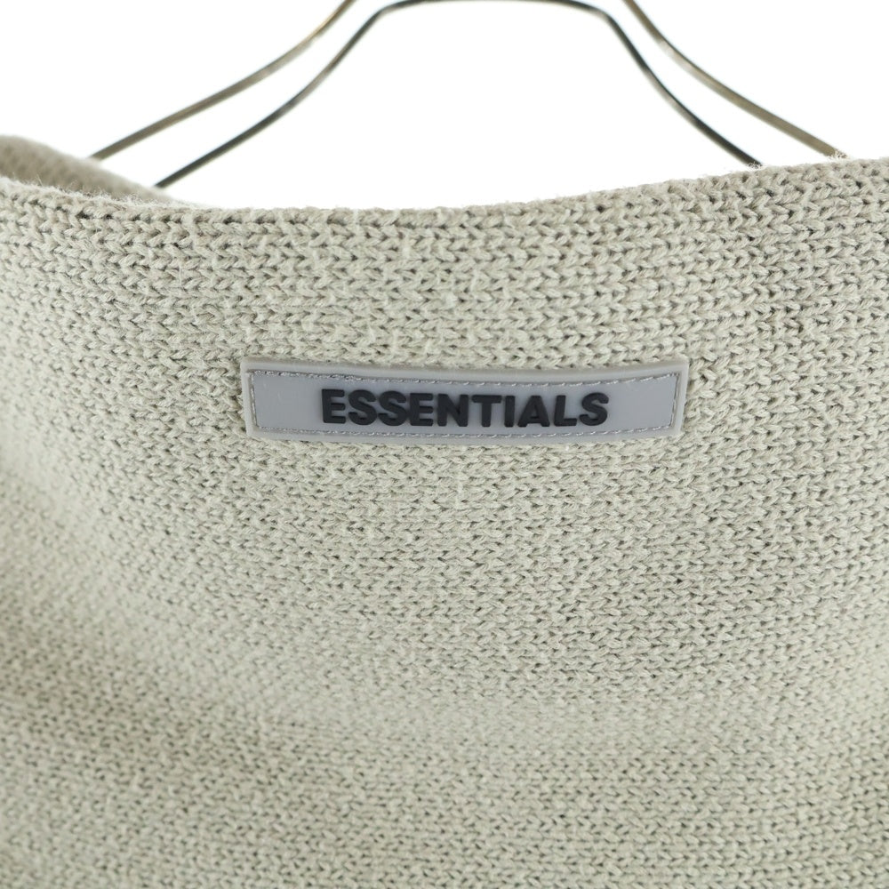 ESSENTIALS FEAR OF GOD(エッセンシャル フィアオブゴッド) フロントロゴ プルオーバー ニットパーカー フーディ ベージュ