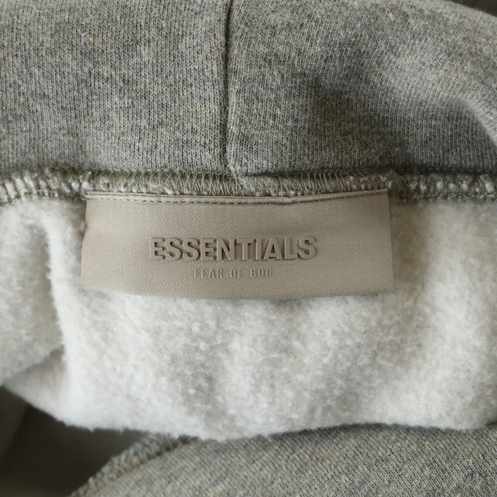 ESSENTIALS FEAR OF GOD(エッセンシャル フィアオブゴッド) フロッキー ロゴプリント プルオーバーパーカー フーディ グレー