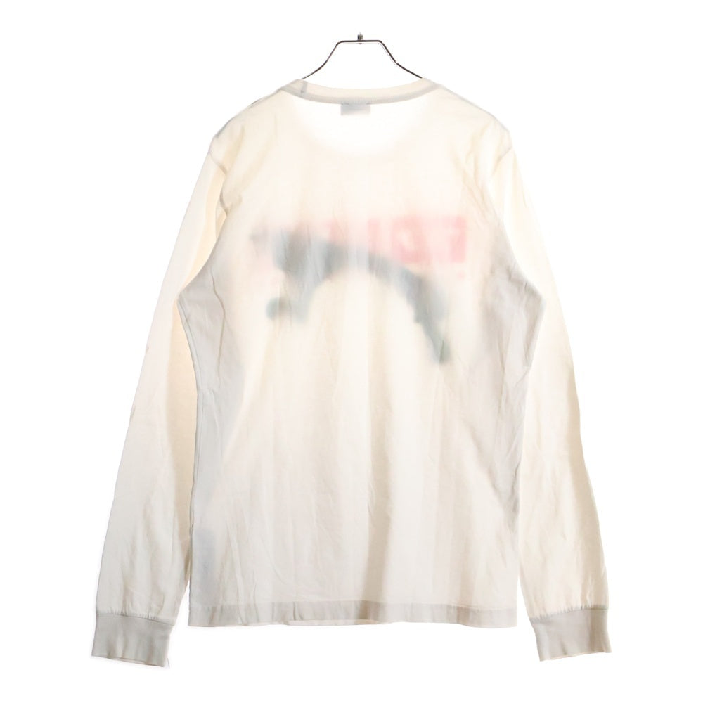 DIESEL(ディーゼル) フロント ロゴプリント グラフィティ 刺繍 長袖Tシャツ カットソー ホワイト