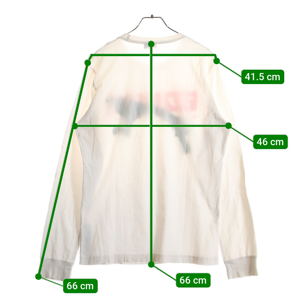 DIESEL(ディーゼル) フロント ロゴプリント グラフィティ 刺繍 長袖Tシャツ カットソー ホワイト