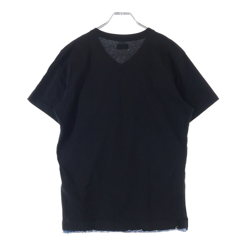 DIESEL(ディーゼル) 胸 デニムポケット 半袖Tシャツ カットソー ブラック