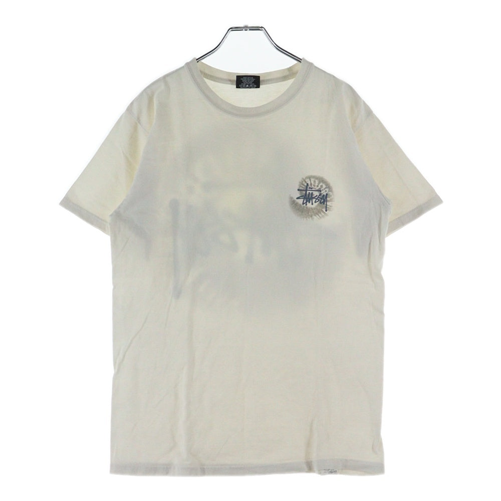 STUSSY(ステューシー) フォトプリント 両面 ロゴプリント 半袖Tシャツ カットソー ホワイト