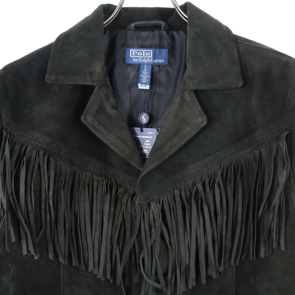 POLO RALPH LAUREN(ポロラルフローレン) フリンジカービングウエスタンレザージャケット ブラック MNPOOTW16021824