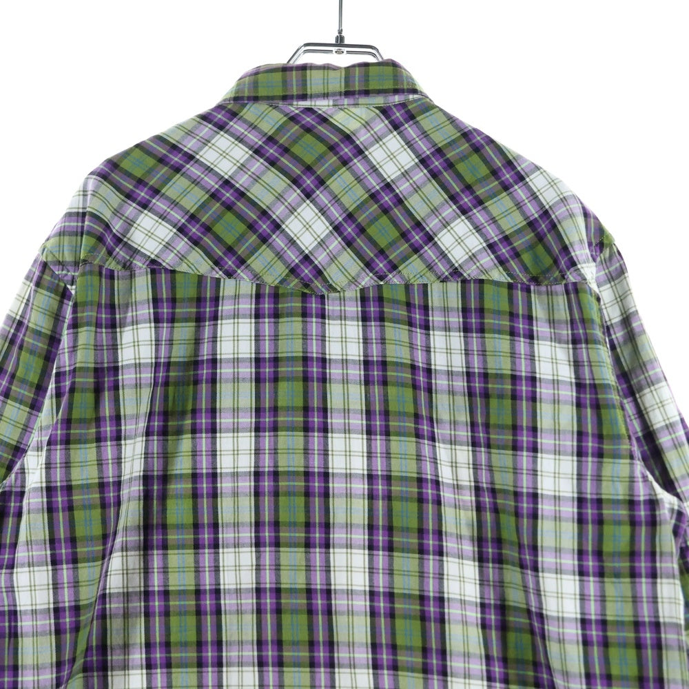 DIESEL(ディーゼル) コットン 長袖 チェック シャツ パープル