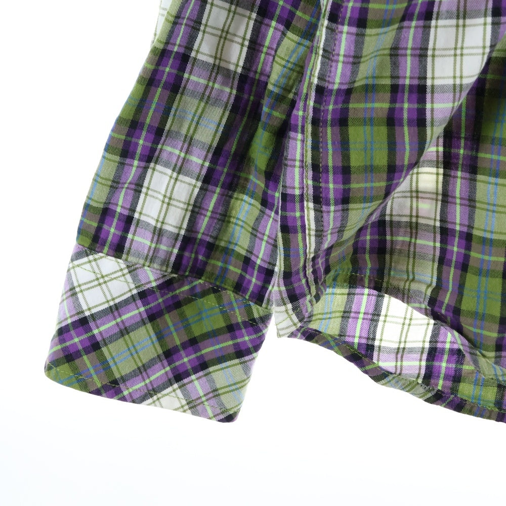 DIESEL(ディーゼル) コットン 長袖 チェック シャツ パープル