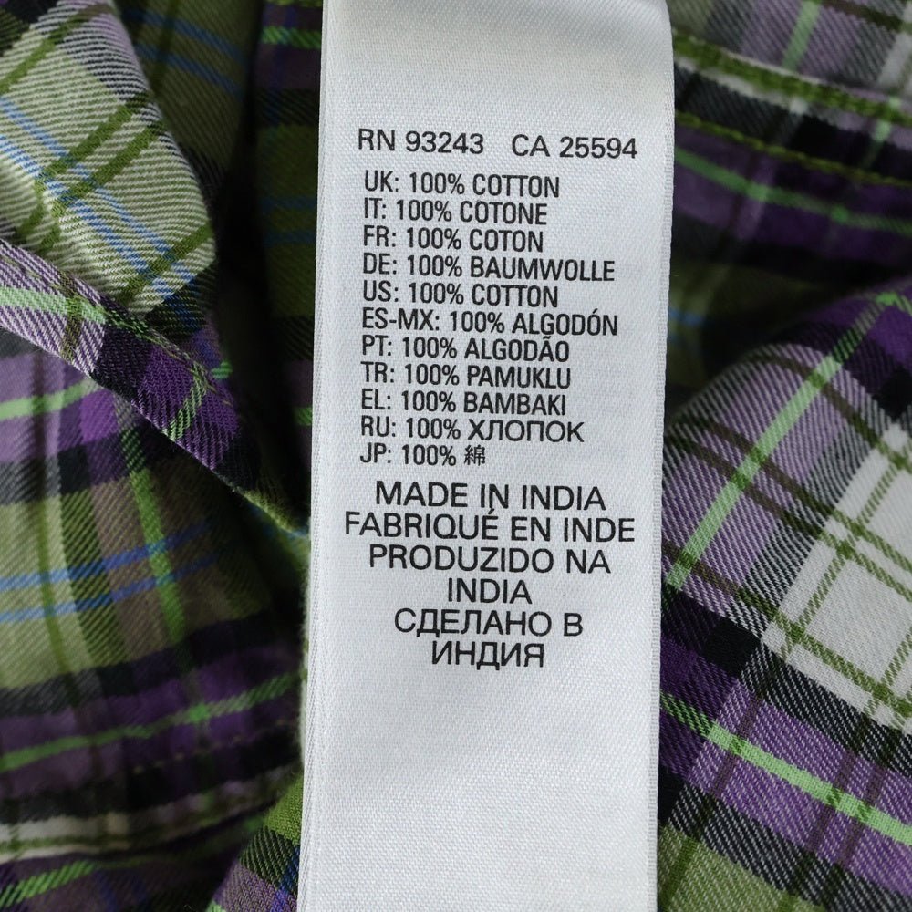 DIESEL(ディーゼル) コットン 長袖 チェック シャツ パープル