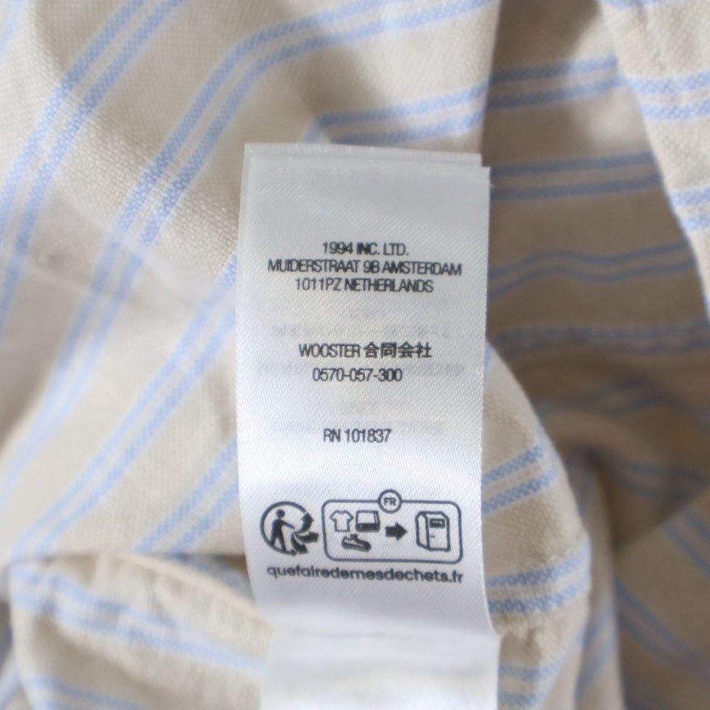 SUPREME(シュプリーム) 25SS Loose Fit Oxford S/S Shirts ルーズフィット ピンストライプ オックスフォード ボタンダウン 半袖シャツ ベージュ