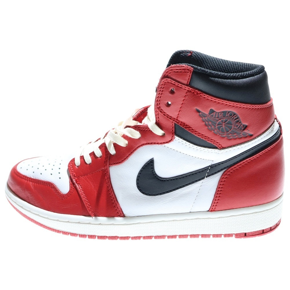 NIKE(ナイキ) 【観賞用 2015年製】 AIR JORDAN 1 RETRO HIGH CHICAGO 555088-101 エアジョーダン1 シカゴ ハイスニーカー レッド/ホワイト US9/27.0cm