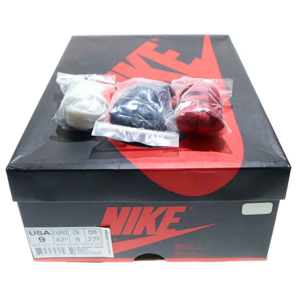 NIKE(ナイキ) 【観賞用 2015年製】 AIR JORDAN 1 RETRO HIGH CHICAGO 555088-101 エアジョーダン1 シカゴ ハイスニーカー レッド/ホワイト US9/27.0cm