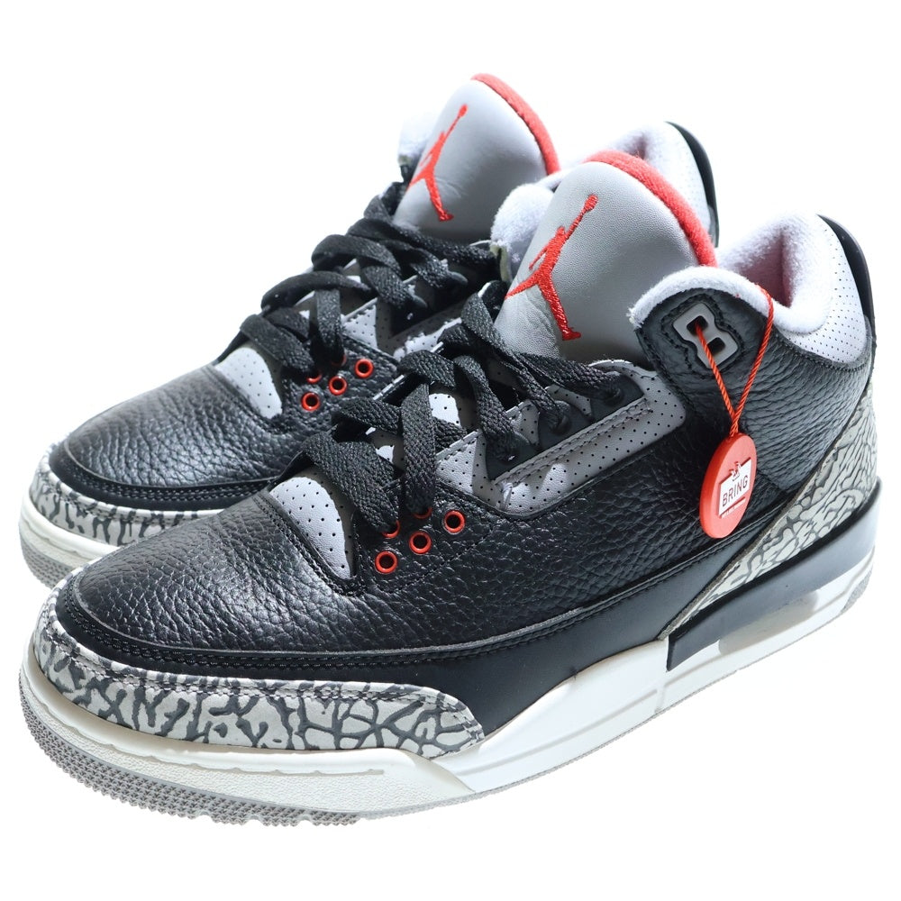 NIKE(ナイキ) AIR JORDAN 3 RETRO OG エアジョーダン ミドルカットスニーカー ブラック/グレー US8.5/26.5cm 854262-001
