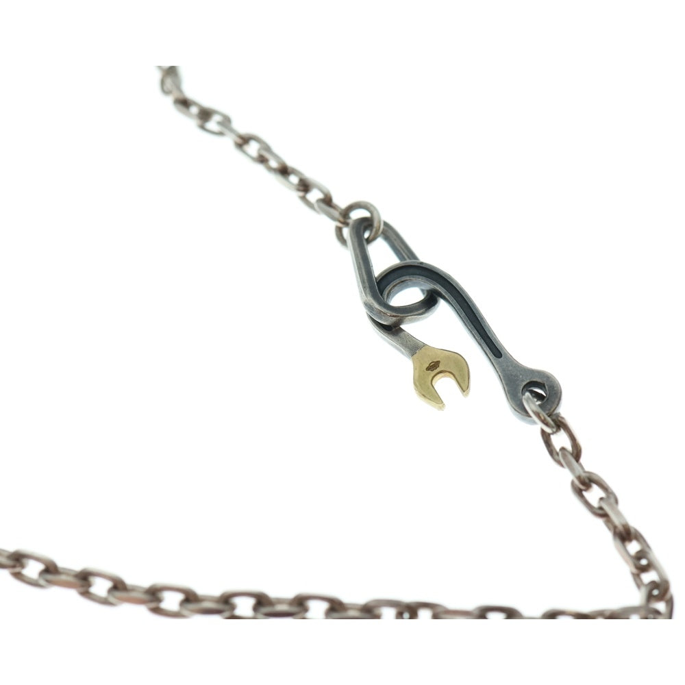 NO BRAND(ノーブランド) 【Leaf リーフ】サンダーウェーブ ペンダントトップ K18スパナチェーン ネックレス シルバー/ゴールド