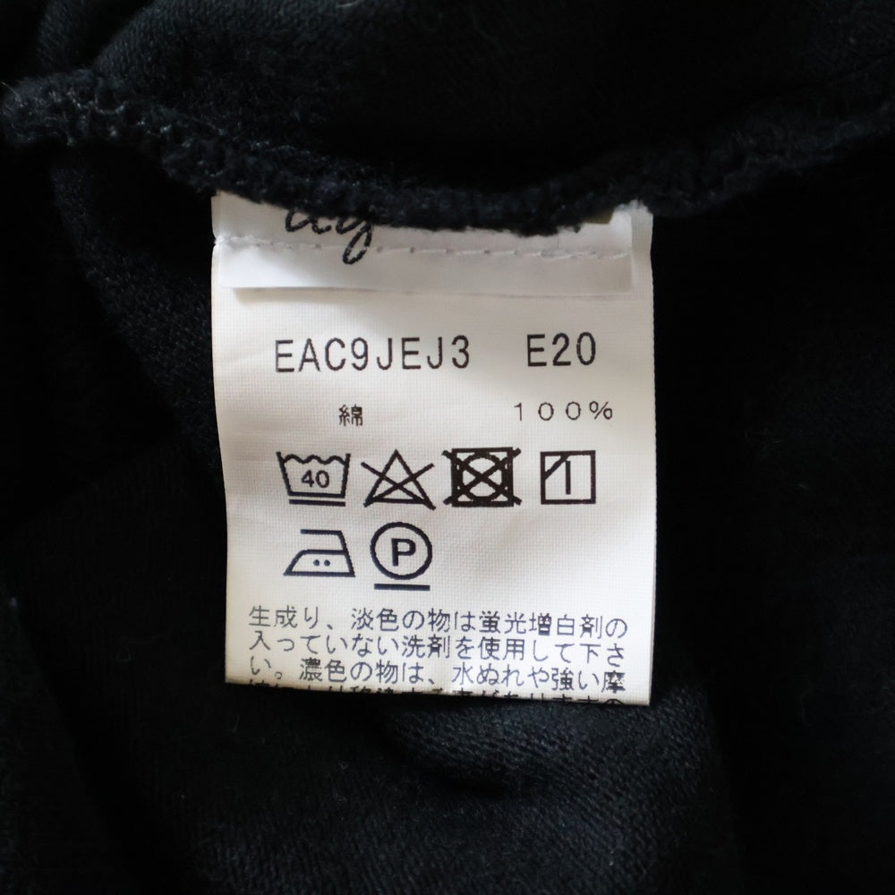 agnes b.(アニエスベー) フロントロゴ刺繍 クルーネック半袖Tシャツ カットソー ブラック EAC9 JEJ3