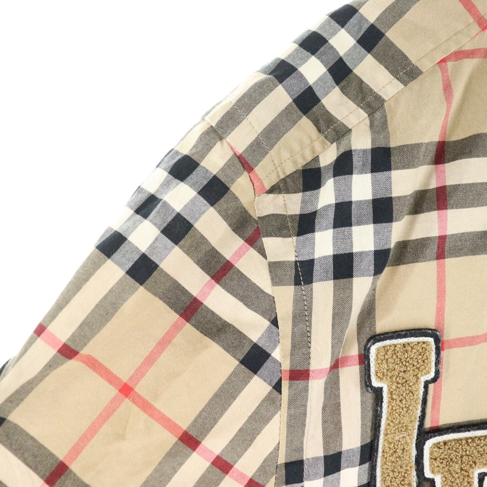 BURBERRY(バーバリー) 19AW SW1 LOGO CHECK SHIRTS ノバチェック 刺繍ロゴ 長袖チェックシャツ ベージュ 8024529