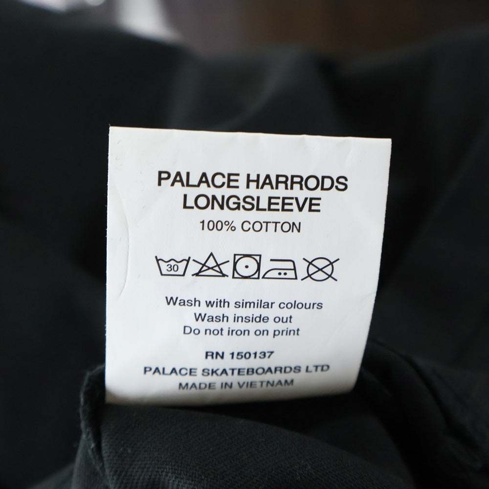 Palace Skateboards(パレススケートボーズ) × Harrods L/S Tee ハロッズ バックプリント クルーネック ロングスリーブ 長袖Tシャツ ブラック