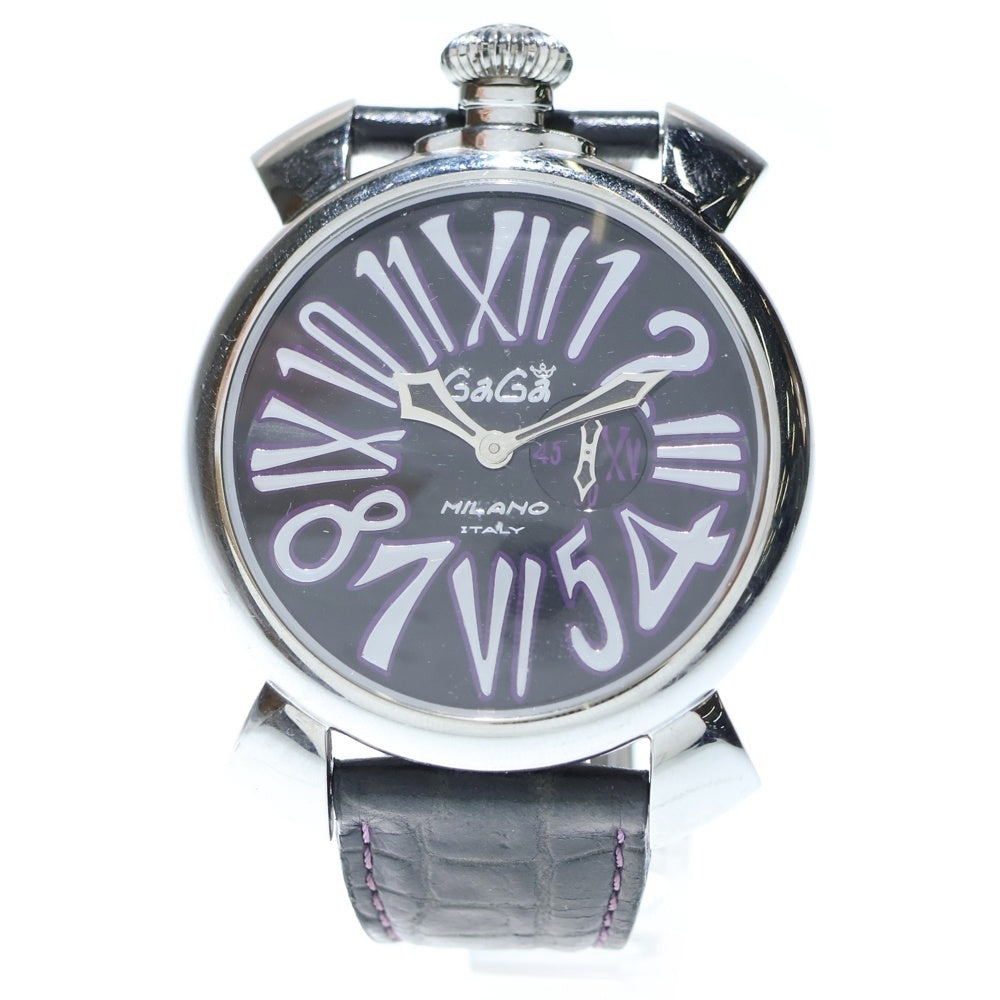 GaGa MILANO(ガガミラノ) Manuale Slim 46mm 5084.1 マヌアーレ スリム 46mm スモールセコンド クオーツ 腕時計 ブラック