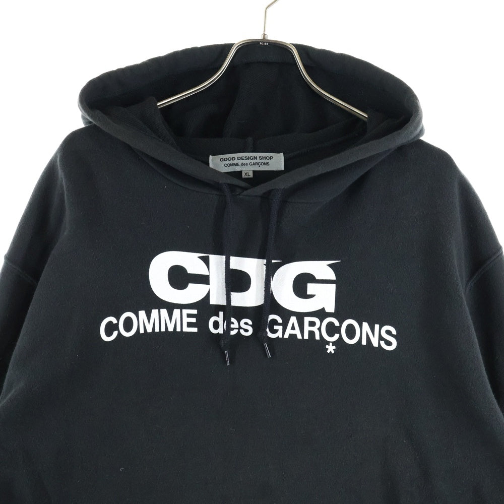 COMME des GARCONS(コムデギャルソン) フロントプリント プルオーバーパーカー フーディー ブラック IO-T001