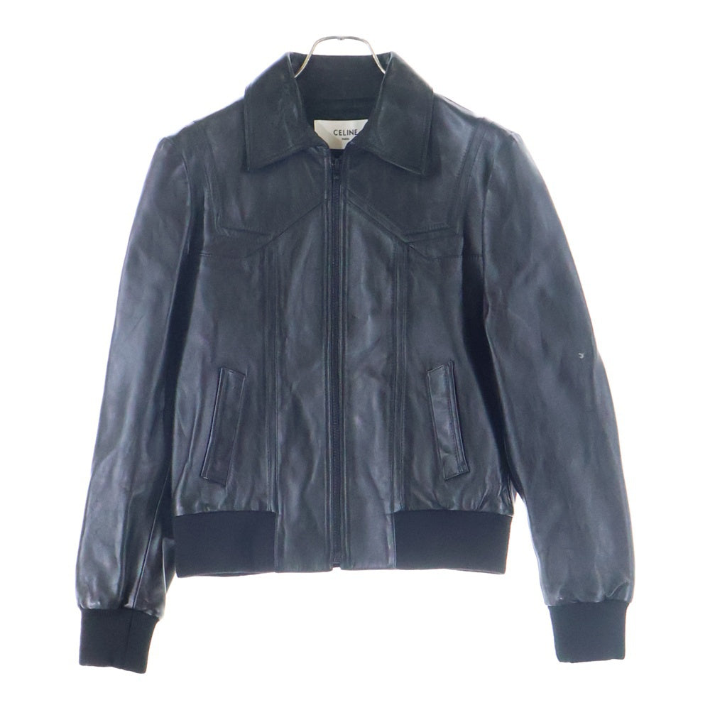 CELINE(セリーヌ) 23SS ソフトラムスキンレザージャケット ブラック 2E499280D