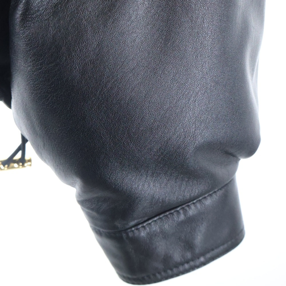 CELINE(セリーヌ) 21AW Puffer Jacket ラムスキン クロップド キルティング パファージャケット フーディー ブラック 2EA26978E