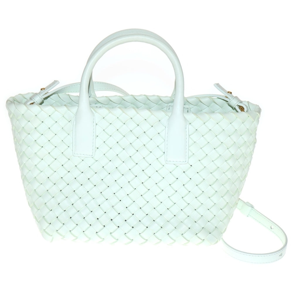 BOTTEGA VENETA(ボッテガヴェネタ) ミニ カバ ポーチ付き イントレチャート ラムスキンレザー 2WAY ショルダーバッグ ハンドバッグ ミントグリーン 781670