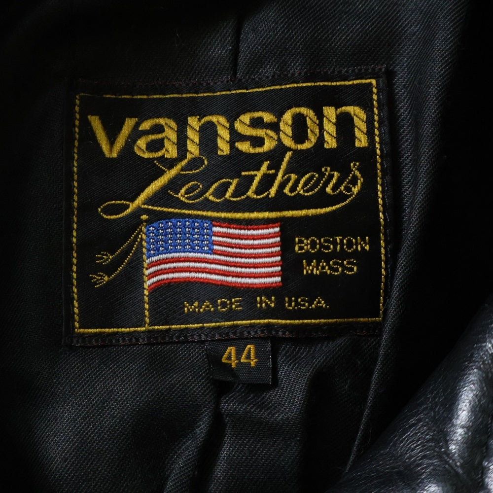 VANSON(バンソン) USA製 シングルライダース レザージャケット ブラック 20346A07
