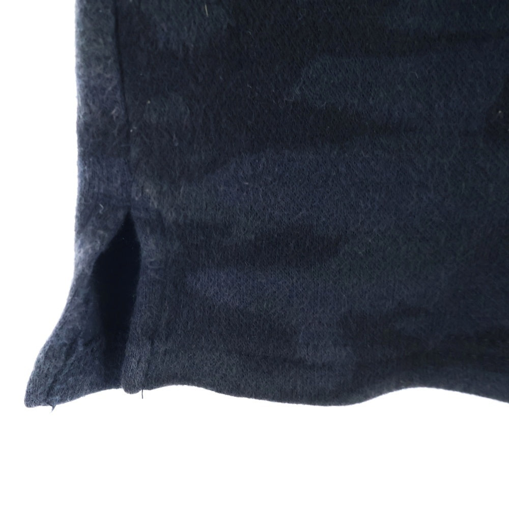 VANSON(バンソン) スカル刺繍 カモ柄 2ポケット 半袖ポロシャツ ブラック