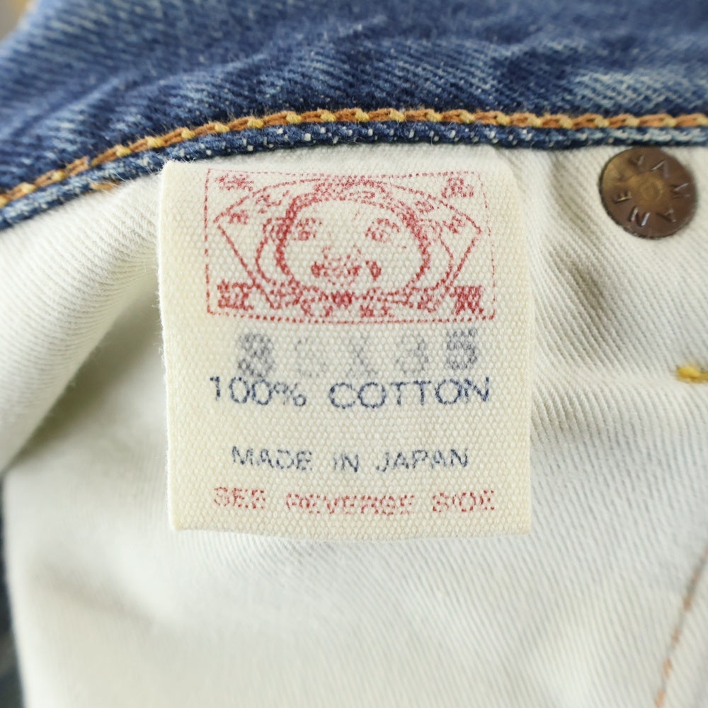 EVISU(エビス) 白カモメ 家紋 プリント デニムパンツ インディゴ