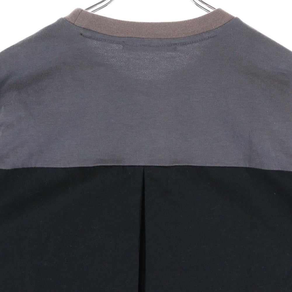 DISCOVERED(ディスカバード) 千鳥格子 総柄 ナイロン コットン 切り返し 長袖Tシャツ マルチ DC-S15-CU-06