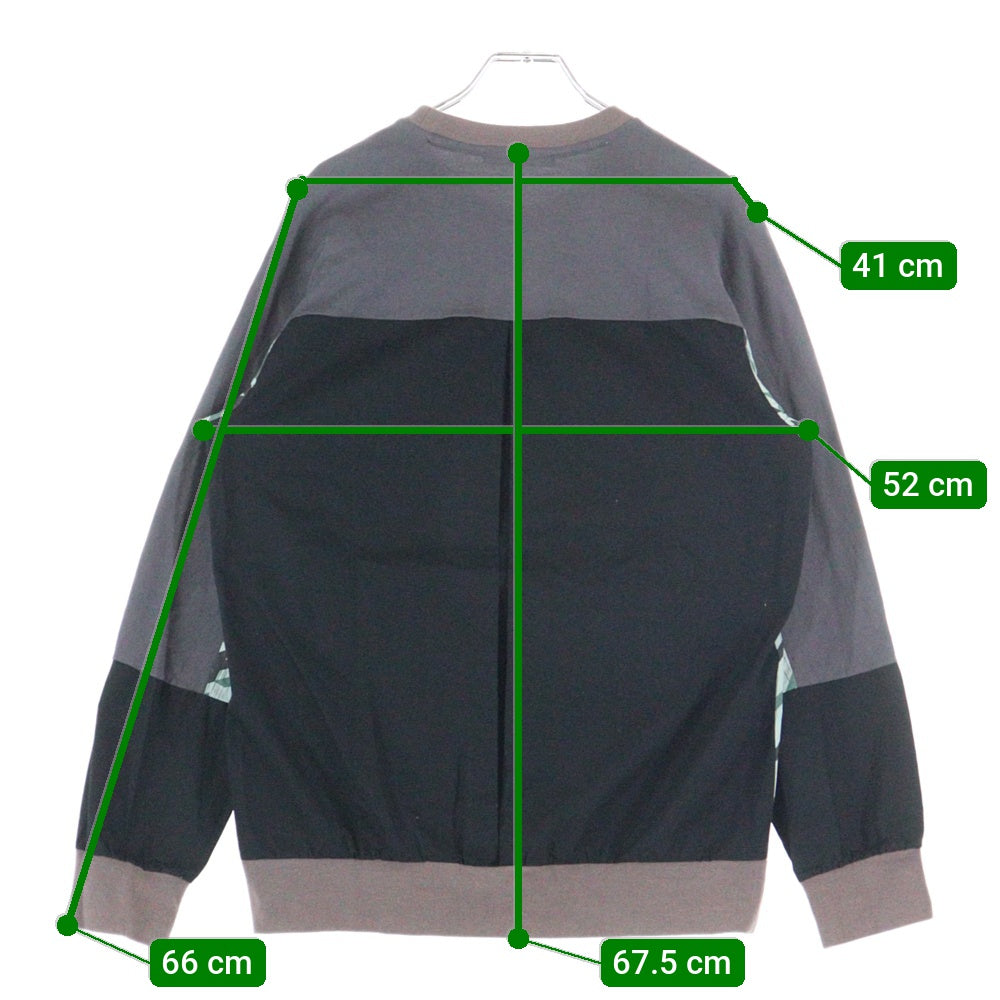 DISCOVERED(ディスカバード) 千鳥格子 総柄 ナイロン コットン 切り返し 長袖Tシャツ マルチ DC-S15-CU-06