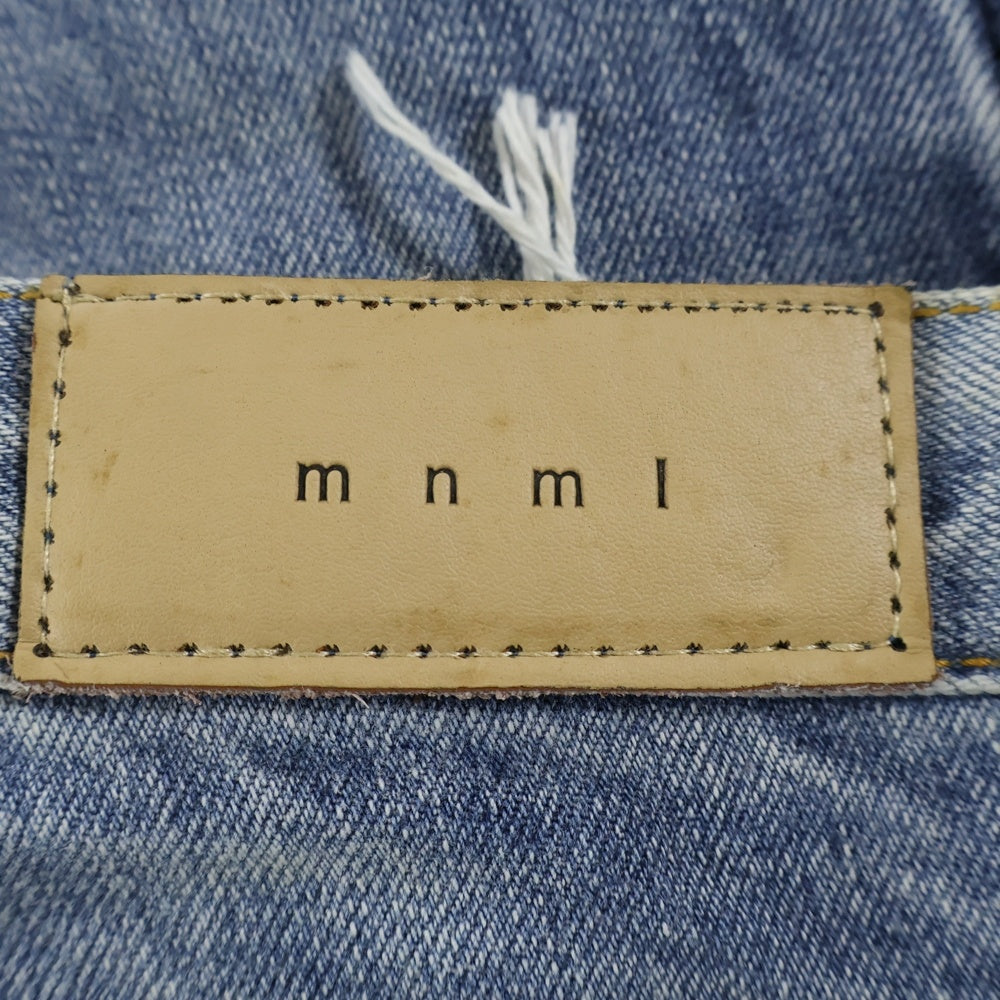 MNML(ミニマル) ダメージ加工 スリム デニムパンツ インディゴ