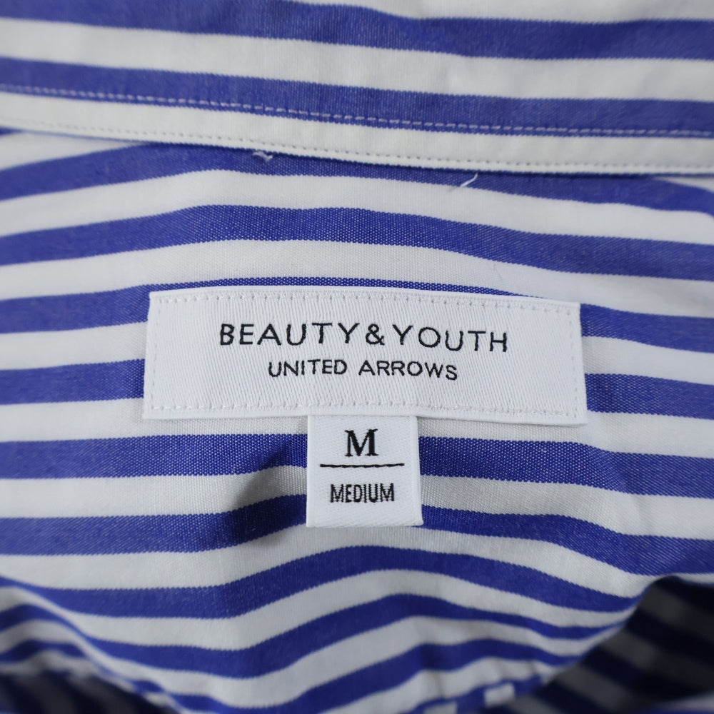 BEAUTY&YOUTH UNITED ARROWS(ビューティーアンドユースユナイテッドアローズ) オーバーサイズ ストライプ 長袖シャツ ホワイト/ブルー