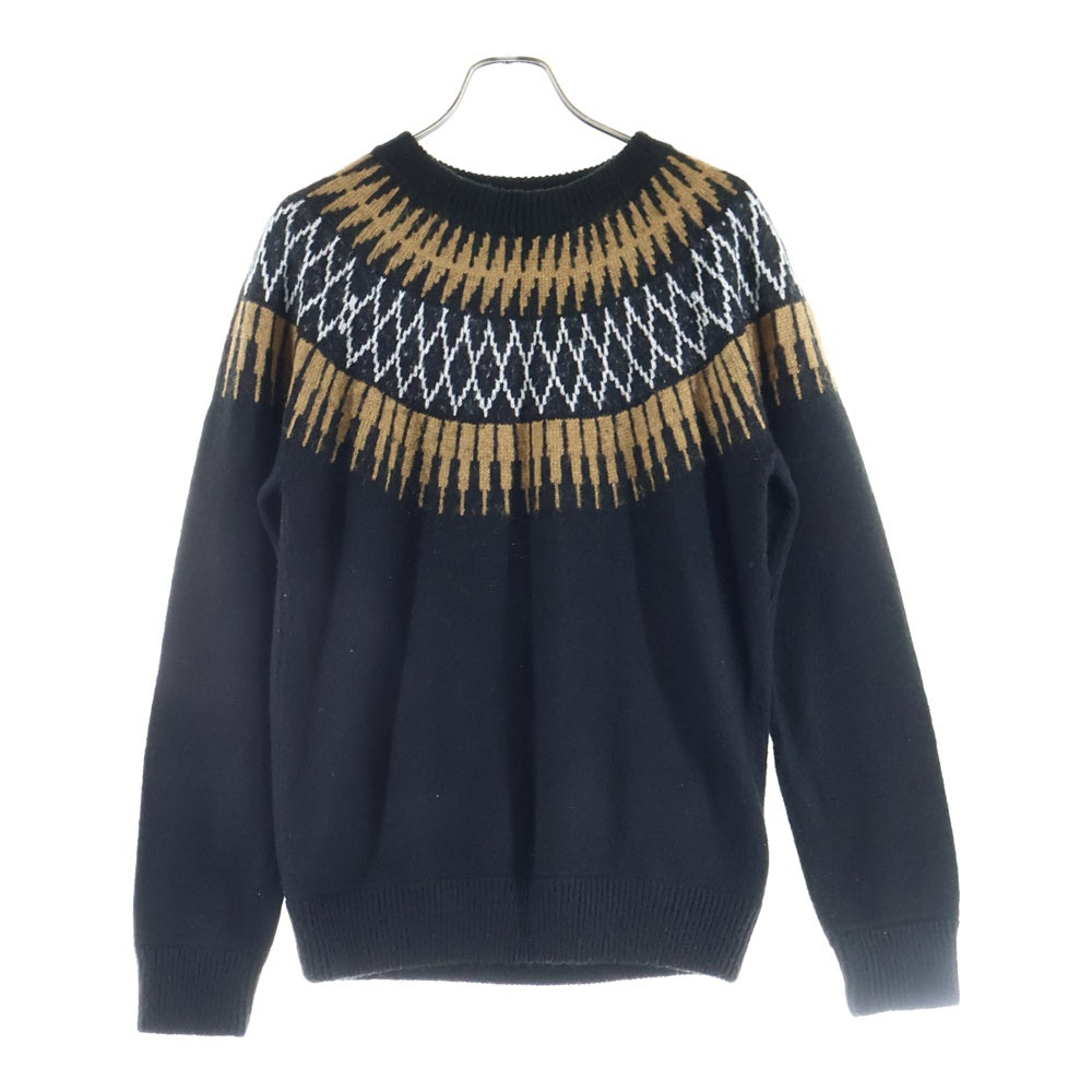 Lui's(ルイス) ノルディック柄 ニット セーター ブラック/ブラウン LU15R0050480100