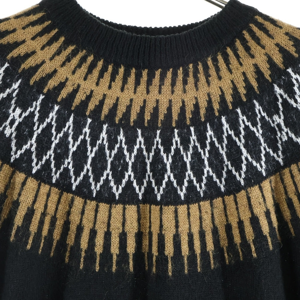 Lui's(ルイス) ノルディック柄 ニット セーター ブラック/ブラウン LU15R0050480100