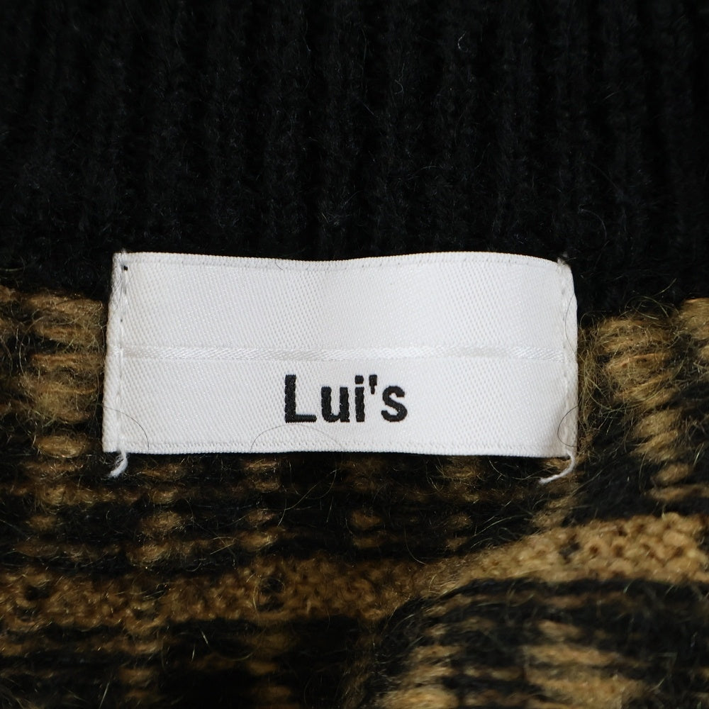Lui's(ルイス) ノルディック柄 ニット セーター ブラック/ブラウン LU15R0050480100