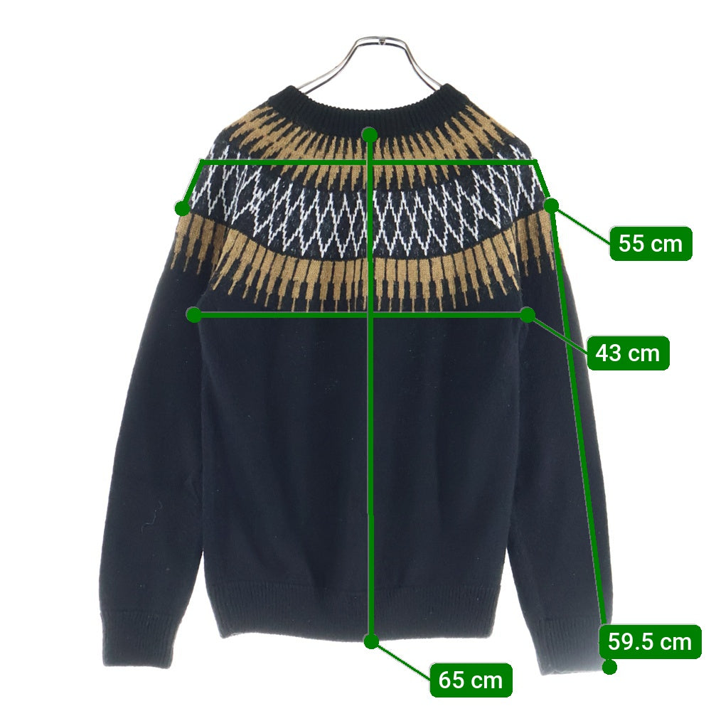 Lui's(ルイス) ノルディック柄 ニット セーター ブラック/ブラウン LU15R0050480100