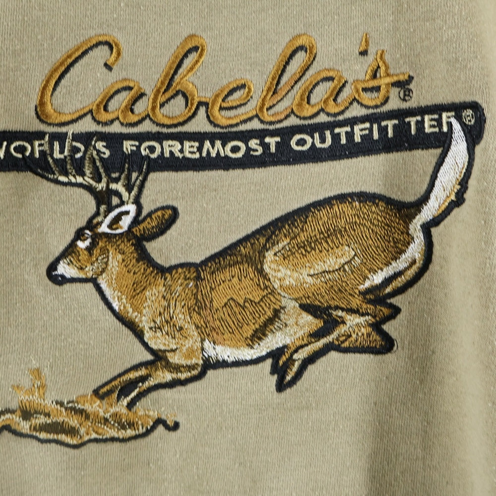 cabela's(カベラス) 袖リアルツリー クルーネック スウェット ブラウン