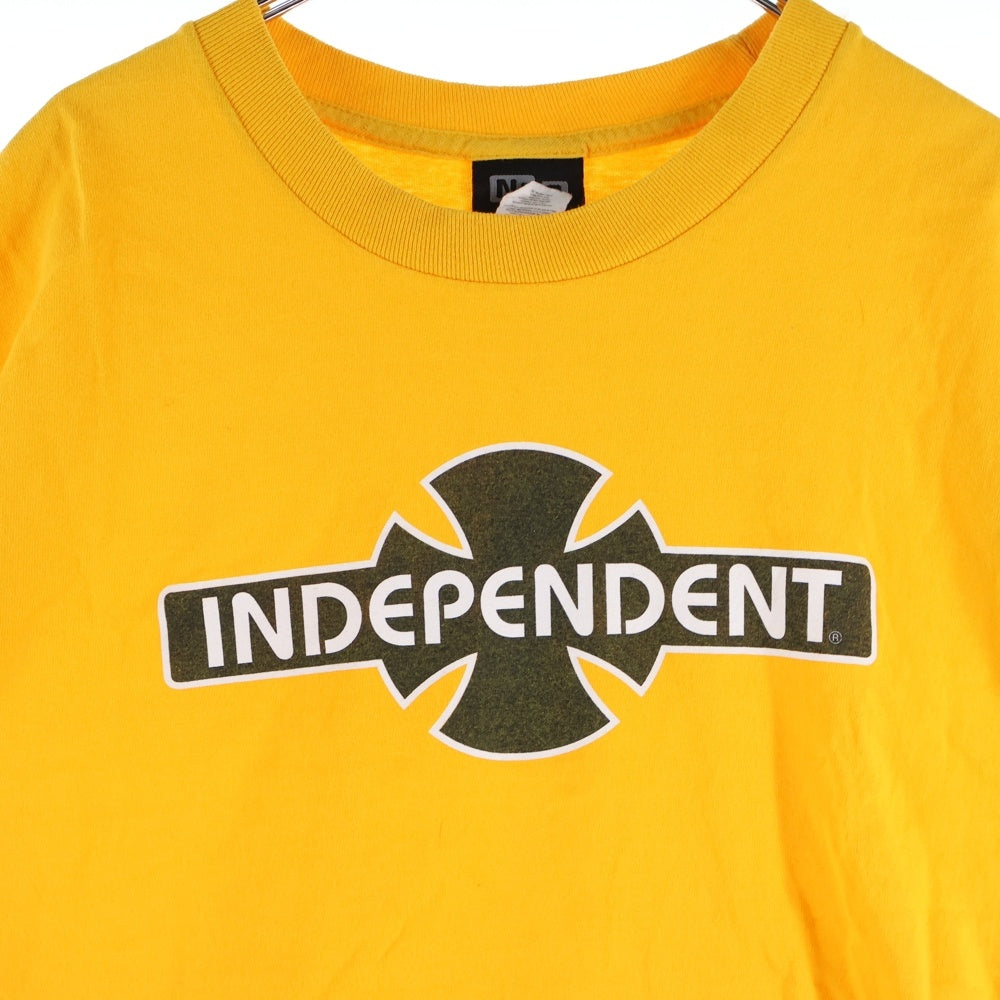 INDEPENDENT(インデペンデント) フロント ロゴプリント 半袖Tシャツ カットソー イエロー