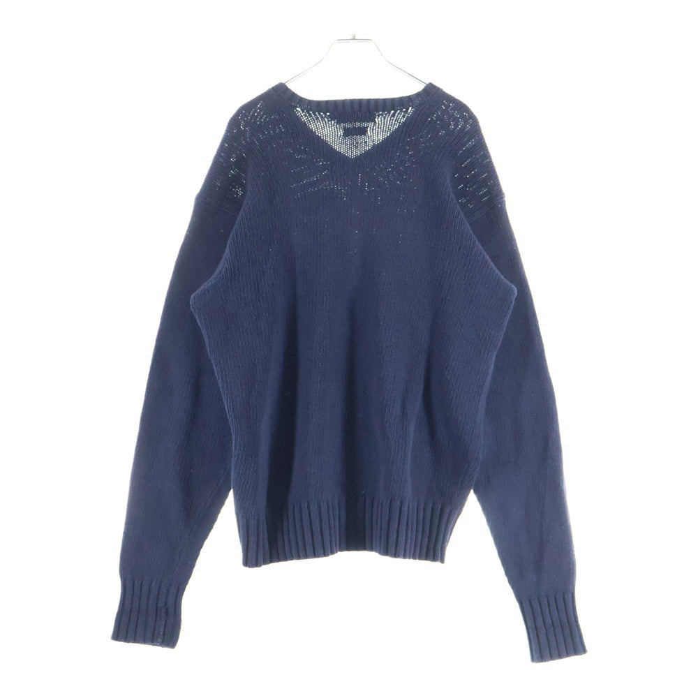 POLO RALPH LAUREN(ポロラルフローレン) スモールポニー刺繍 クルーネック コットン ケーブルニット セーター ネイビー