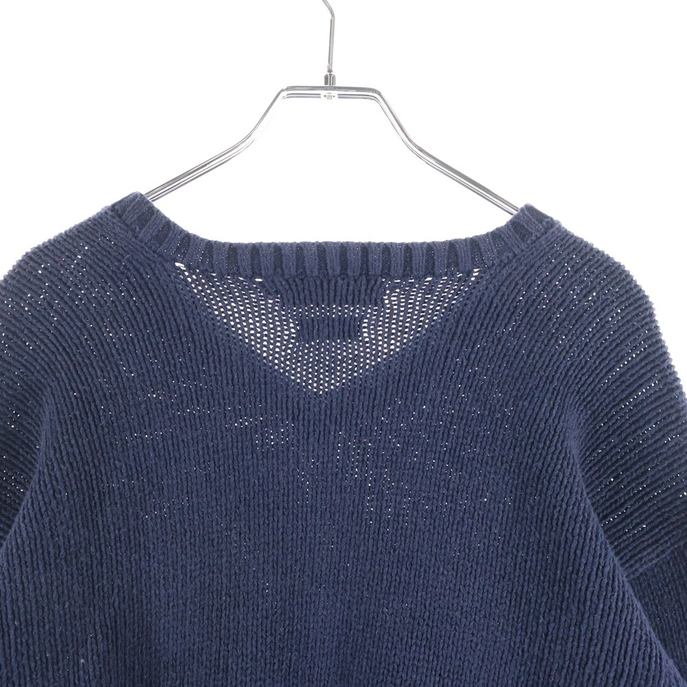 POLO RALPH LAUREN(ポロラルフローレン) スモールポニー刺繍 クルーネック コットン ケーブルニット セーター ネイビー