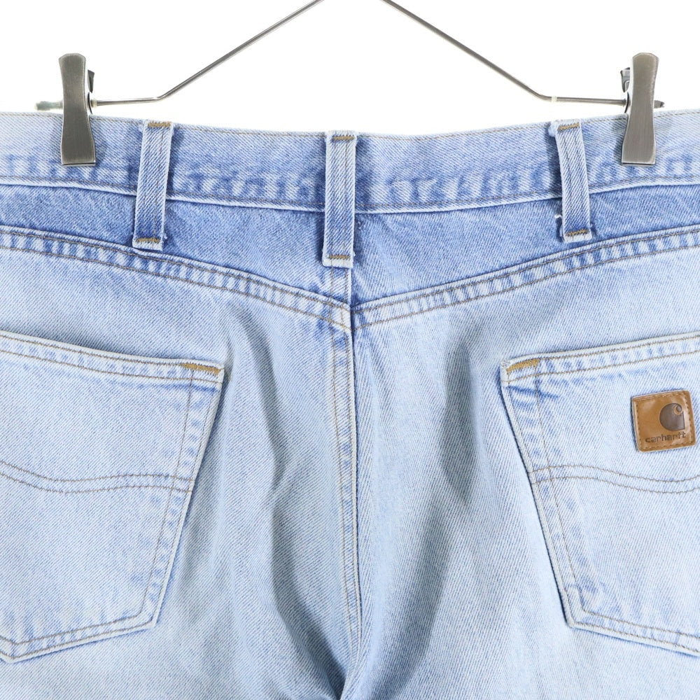 CARHARTT(カーハート) ロゴパッチ ストレートデニムパンツ ライトブルー