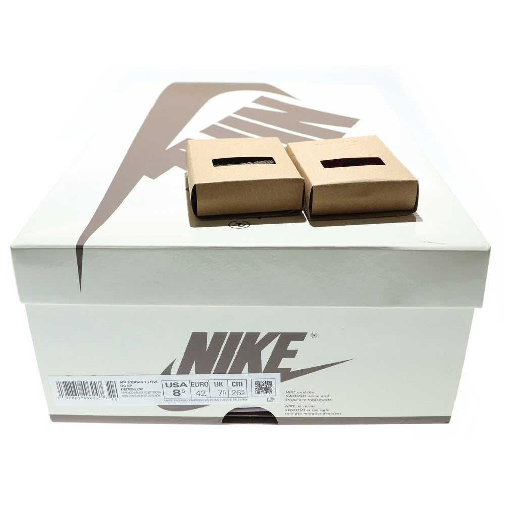 NIKE(ナイキ) ×TRAVIS SCOTT AIR JORDAN 1 LOW OG SP VELVET BROWN AND DARK MOCHA トラヴィススコット エアジョーダン1 ローカットスニーカー US8.5/26.5cm DM7866-202
