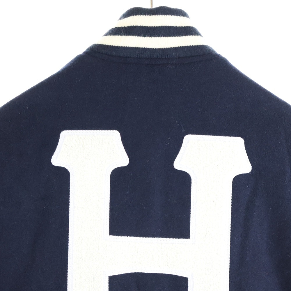 HUF(ハフ) 20 YEAR CLASSIC H VARSITY JACKET 20周年 クラシック H バーシティ スタジアムジャケット スタジャン ブラック JK00368
